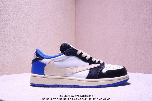真标Aj1倒勾Travis Scott X Air Jordan 1 ” Reverse Mocha “ Aj1乔1 Ts 联名倒钩 低帮文化篮球鞋 尺码:36