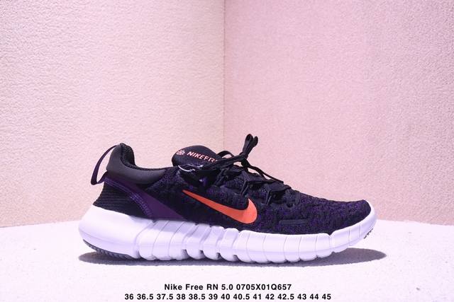 Nike 耐克 原楦原纸版开发，原装透气针织面料，搭载原比值超轻软感Eva一次射出Phylon泡棉缓震大底舒服就完事了，耐克Nike Free Rn 5.0 N