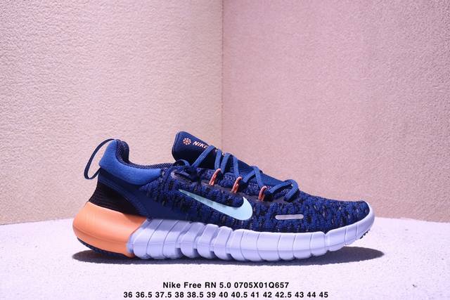Nike 耐克 原楦原纸版开发，原装透气针织面料，搭载原比值超轻软感Eva一次射出Phylon泡棉缓震大底舒服就完事了，耐克Nike Free Rn 5.0 N