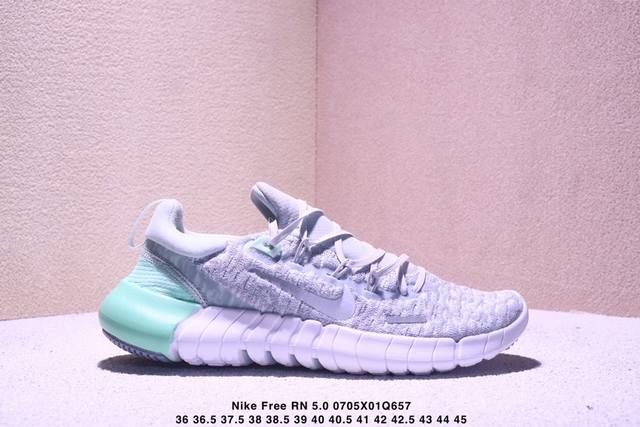 Nike 耐克 原楦原纸版开发，原装透气针织面料，搭载原比值超轻软感Eva一次射出Phylon泡棉缓震大底舒服就完事了，耐克Nike Free Rn 5.0 N