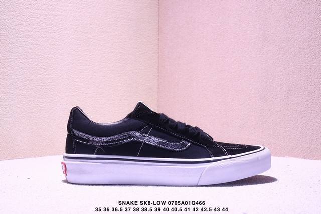 正品万斯男鞋Snake Sk8-Low Reissue Sf蛇皮纹低帮帆布鞋滑板鞋 工艺：硫化1:1 重量1:1、真标、原钢印、材质标、鞋型标、合格证 尺码：3
