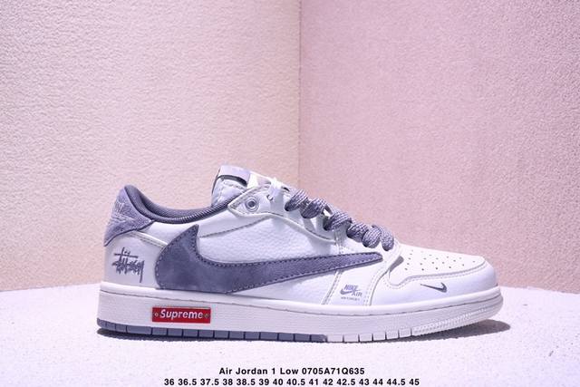 Travis Scott X Fragment Design X Jordan Air Jordan 1 Low Og Sp “斯图西联名 黑线英文” 多方联名