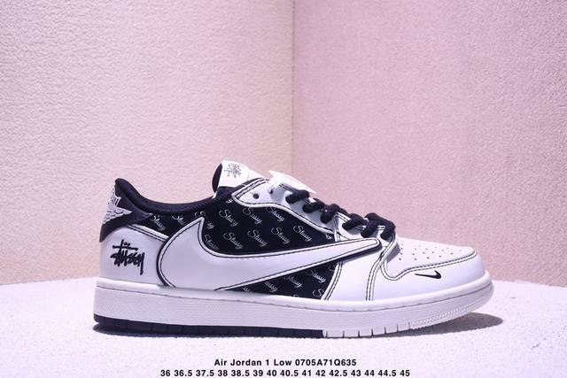 Travis Scott X Fragment Design X Jordan Air Jordan 1 Low Og Sp “斯图西联名 黑线英文” 多方联名