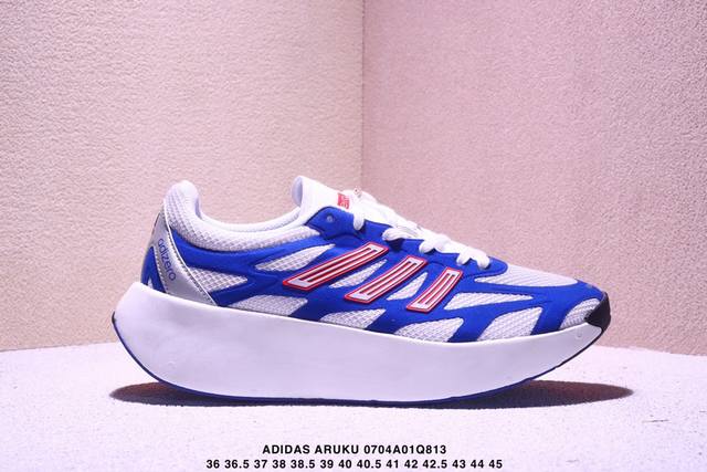 Adidas Aruku 外观上结合 了经典跑鞋的设计 全新Swirlfoam海绵泡沫大底 鞋面采用网眼鞋面 滚动感强烈 不同纹理和图案 增强抓地力与耐用性 适