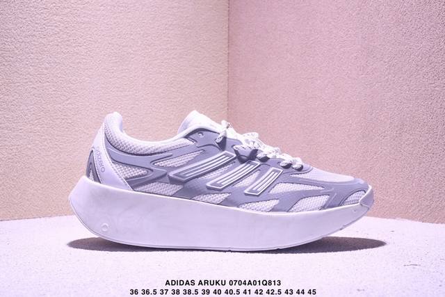 Adidas Aruku 外观上结合 了经典跑鞋的设计 全新Swirlfoam海绵泡沫大底 鞋面采用网眼鞋面 滚动感强烈 不同纹理和图案 增强抓地力与耐用性 适