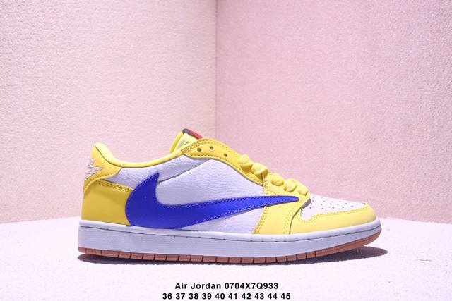 特价Aj1倒勾Travis Scott X Air Jordan 1 ” Reverse Mocha “ Aj1乔1 Ts 闪电 联名倒钩 低帮文化篮球鞋 完美