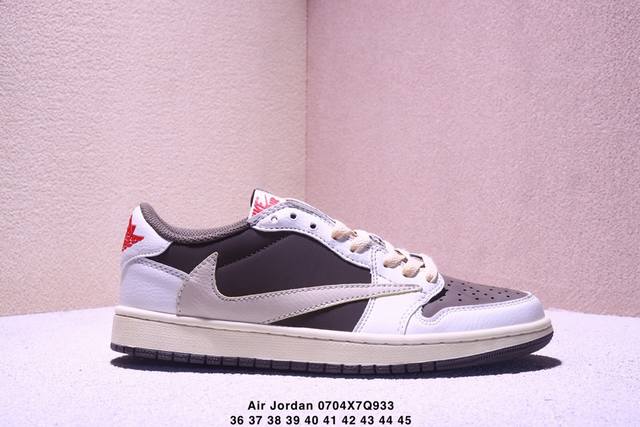 特价Aj1倒勾Travis Scott X Air Jordan 1 ” Reverse Mocha “ Aj1乔1 Ts 闪电 联名倒钩 低帮文化篮球鞋 完美