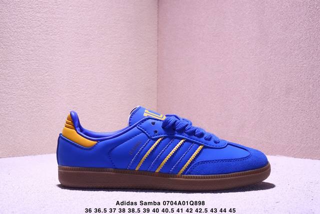 真标Adidas Originals Samba Og 桑巴舞系列 阿迪达斯 三叶草 绅士德训足球风百搭低帮休闲运动板鞋 货号:Kj5990 尺码:36 36.