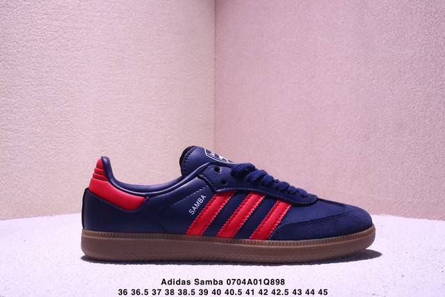 真标Adidas Originals Samba Og 桑巴舞系列 阿迪达斯 三叶草 绅士德训足球风百搭低帮休闲运动板鞋 货号:Kj5990 尺码:36 36.