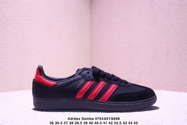 真标Adidas Originals Samba Og 桑巴舞系列 阿迪达斯 三叶草 绅士德训足球风百搭低帮休闲运动板鞋 货号:Kj5990 尺码:36 36.