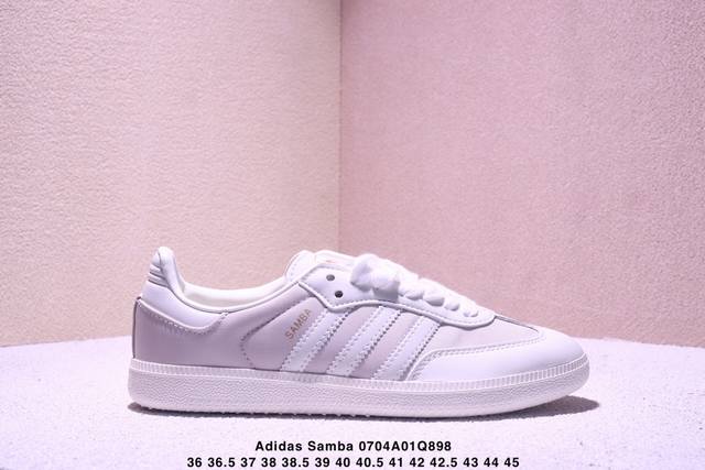 真标Adidas Originals Samba Og 桑巴舞系列 阿迪达斯 三叶草 绅士德训足球风百搭低帮休闲运动板鞋 货号:Kj5990 尺码:36 36.