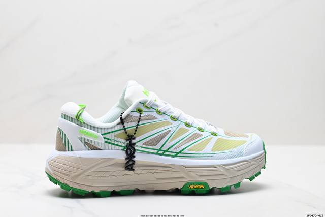 公司级Hoka Mafate Speed Three 2玛法特 超轻厚底轻量山地跑步鞋 滚动平衡科技和适度的脚后跟倾斜角度 可平稳步伐体验和柔软的脚感 鞋面采用