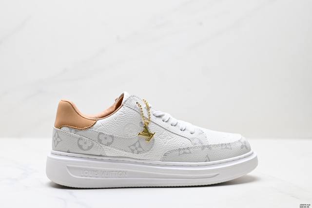 真标Louis Vuitton Beverly Hills 牛皮 低帮 时尚板鞋 男款 尺码:40-45 Ld:Jzd575-Hjz