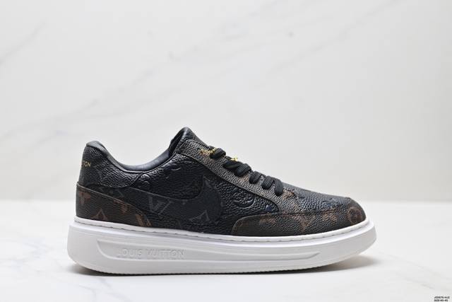 真标Louis Vuitton Beverly Hills 牛皮 低帮 时尚板鞋 男款 尺码:40-45 Ld:Jzd575-Hjz