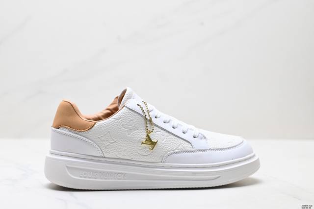 真标Louis Vuitton Beverly Hills 牛皮 低帮 时尚板鞋 男款 尺码:40-45 Ld:Jzd575-Hjz