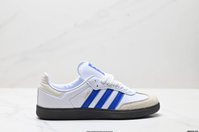 真标Adidas Originals Samba Og 桑巴舞系列 阿迪达斯 三叶草 绅士德训足球风百搭低帮休闲运动板鞋 货号:Jr0912 尺码:36 36.