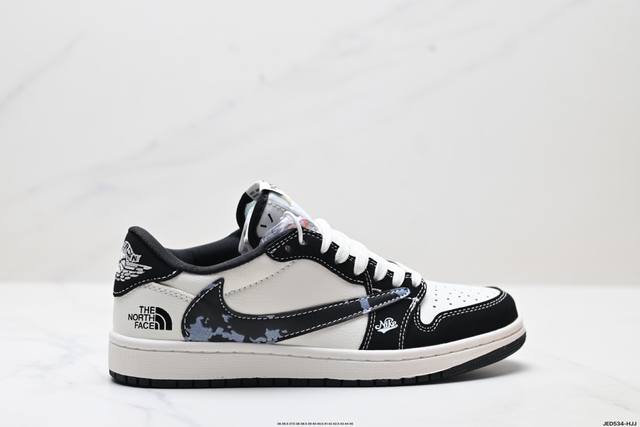 公司级Nike Air Jordan 1 X Travis Scott Aj1倒勾 乔一倒钩 ‘Diy’定制 耐克 低帮文化篮球鞋 完美品质出货 细节如图所示