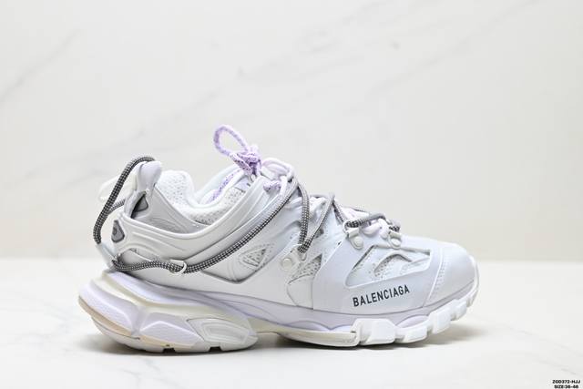 公司级Balenciaga巴黎世家 Track Trail 圆头系带 低帮复古老爹鞋 户外概念复古老爹鞋 老牌大厂Ok版本出品 专柜同步包装 原装大盒 细节精准