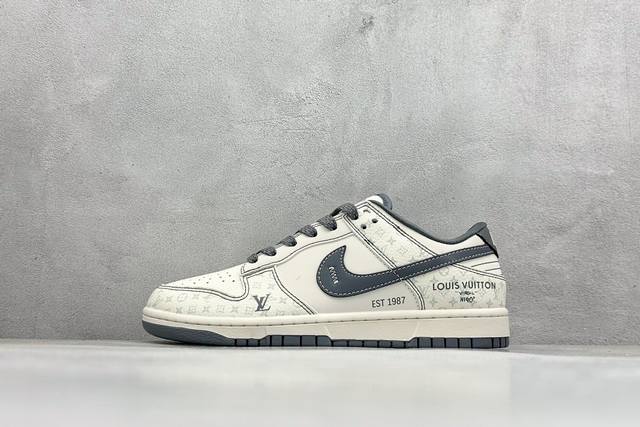 Nike Sb Dunk Low Lv联名 花纹灰勾 周年高端定制 低帮休闲板鞋 #定制鞋盒 大厂纯原品质出货 超高清洁度 皮料切割干净无任何毛边 细节完美 货