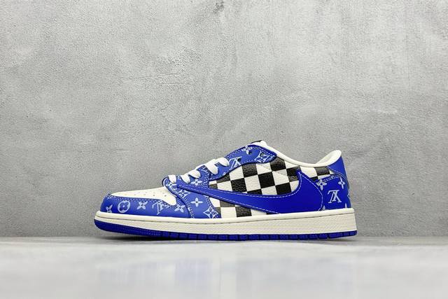 Travis Scott X Fragment Design X Air Jordan 1 Low Og Sp Aj1 乔1 Lv联名 蓝色妖姬 低帮文化休闲板