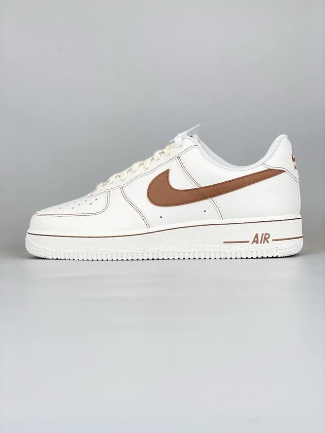 Nike Air Force 1 Low 07 线条米棕勾 原楦头原纸板 打造纯正低帮空军版型 专注外贸渠道 全掌内置蜂窝气垫 原盒配件 原厂中底钢印、拉帮完美