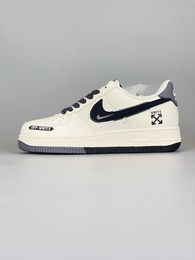 海外限量发售！公司级Nike Air Force 1 '07 Low “Off-White联名 灰黑双色米黑”空军一号 低帮 运动鞋 休闲鞋 折边针车 工艺难度