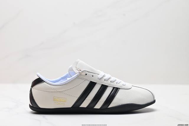 公司级Adidas Tokyo W 舒适百搭经典休闲运动鞋 鞋面设计舒适贴合脚面 同时采用柔软材质 穿着轻便舒适 侧面刻有金色的标志 增添辨识度 超薄橡胶外底提