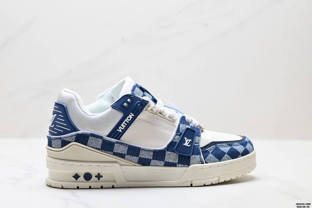 真标Louis Vuitton Trainer Sneaker Low 全新 Lv 路易威登 休闲运动文化百搭板鞋 尺码:36-45 Id:Jed355-Hdr