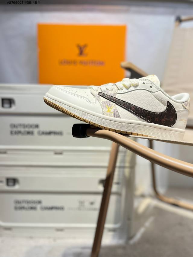 公司级头层皮Lv X 乔丹Air Jordan 1 Low Aj1低帮系列篮球鞋 官方同步配色 原装级产物 #拒绝公底 立体鞋型 细节完美 高清洁度Xs7089
