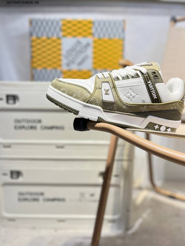 路易威登 Louis Vuitton Lv路易威登板鞋 新款 Lv Trainer最新配色运动鞋 L家 篮球鞋风格运动鞋 该鞋由艺术总监 Virgil Ablo