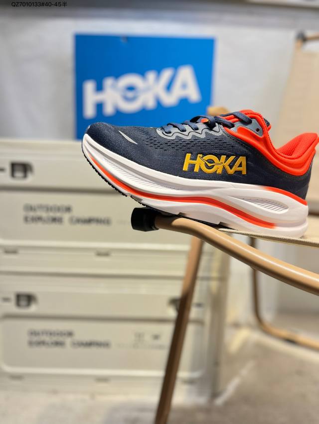 Hoka One One Bondi 9 Wide 邦迪九代舒适防滑耐磨低帮休闲跑步鞋 相比常规跑鞋 Hoka One One特别研发使用性能独特的几何形跑鞋中