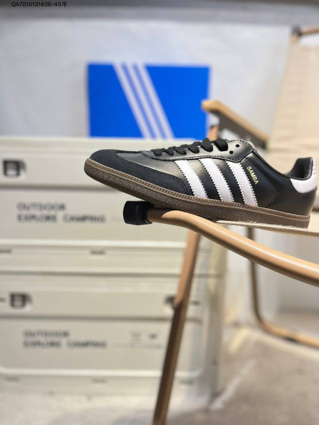 Adidas Originals Samba Og W 舒适百搭 防滑耐磨 低帮 板鞋 男女同款 德训鞋 Adidas Samba经典风尚历经几十载。源于室内运