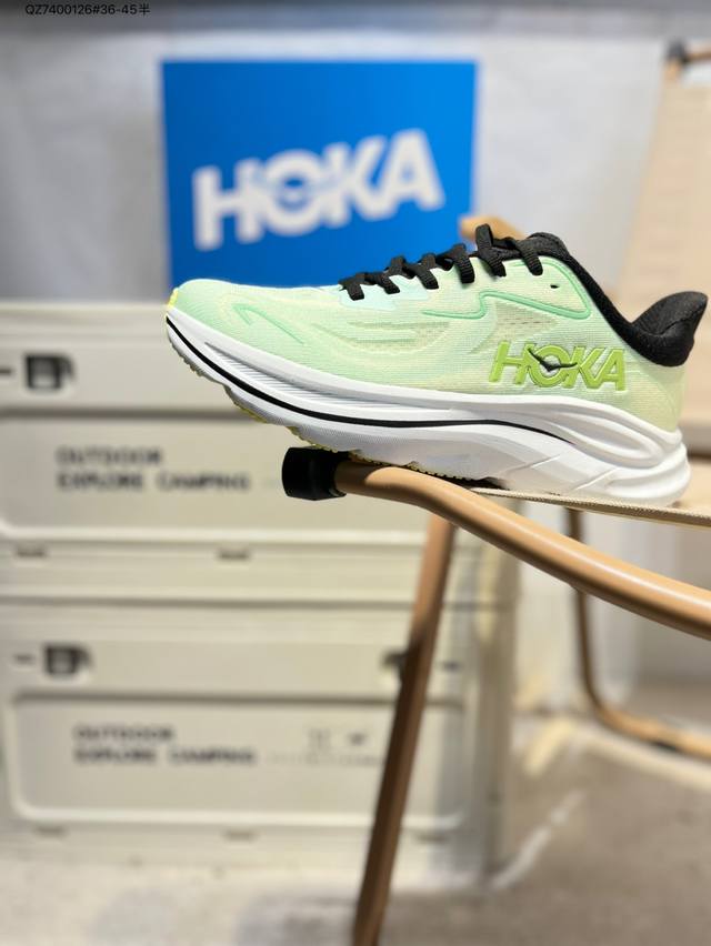 美国新兴跑鞋品牌Hoka One One M Clifton 10 Low 克利夫顿10代系列低帮厚底网织轻量休闲运动慢跑鞋 #升级原楦开发版型#采用透气针织工