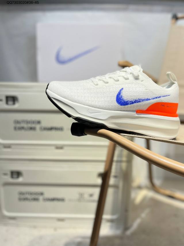 采用外露式Flyknit飞织面料鞋面材质#搭载Zoomx轻盈泡棉缓震科技中底#防滑缜密块状橡胶外底耐克Nike Zoomx Invincible Run Fly