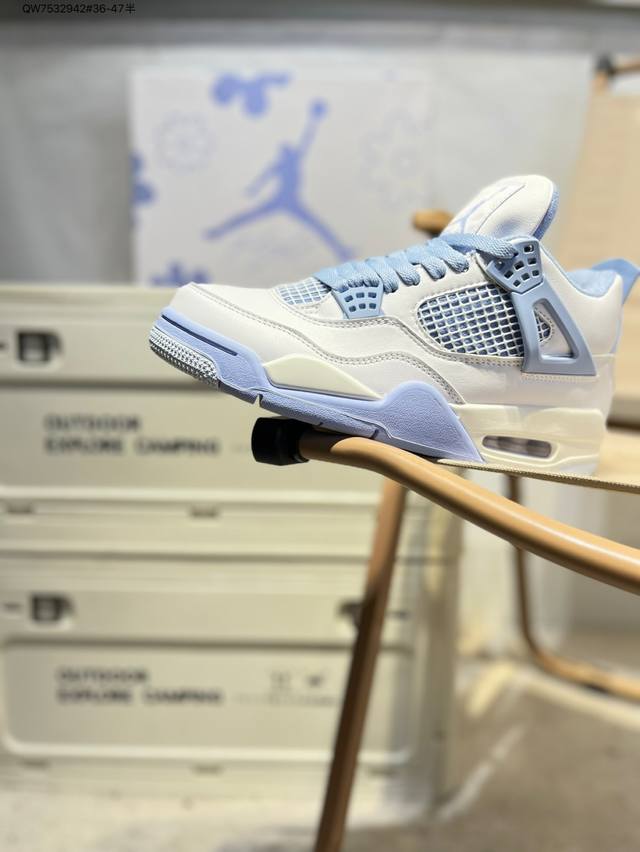 Nike Air Jordan 4 Retro Black Military Blue 迈克尔 乔丹Aj4代中帮复古休闲运动文化篮球鞋Hv0823 Qw7532