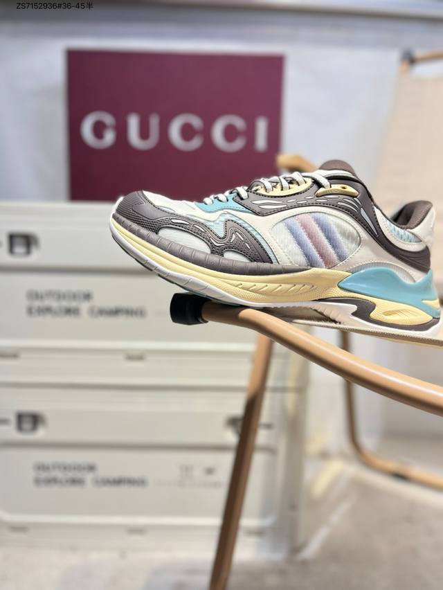 广东原厂# Gucci Distressed Screener Sneaker古驰经典原型复古百搭老爹板鞋 复古学院风814040 Zs7152936#36-4