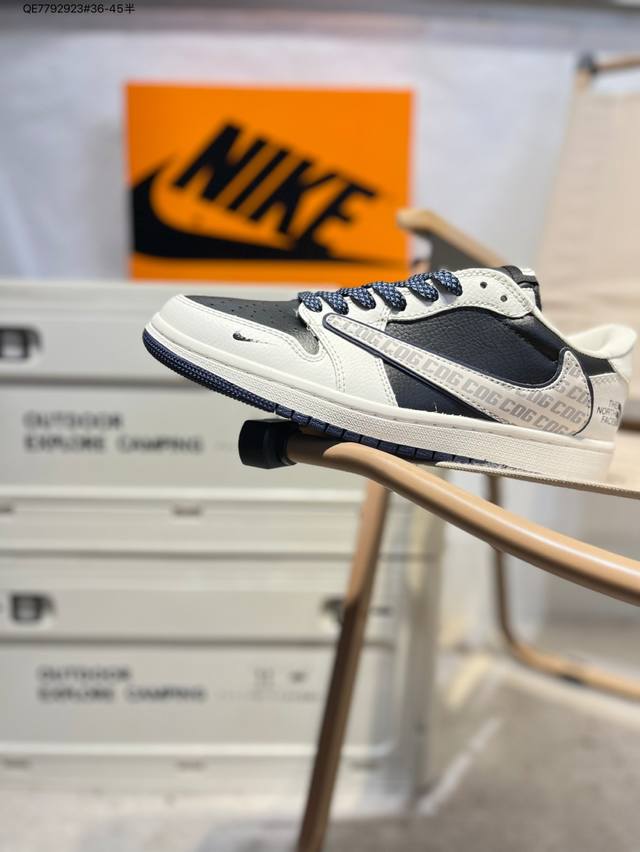 公司级头层皮北面X 乔丹Air Jordan 1 Low Aj1低帮系列篮球鞋 官方同步配色 原装级产物 #拒绝公底 立体鞋型 细节完美 高清洁度Jw1188