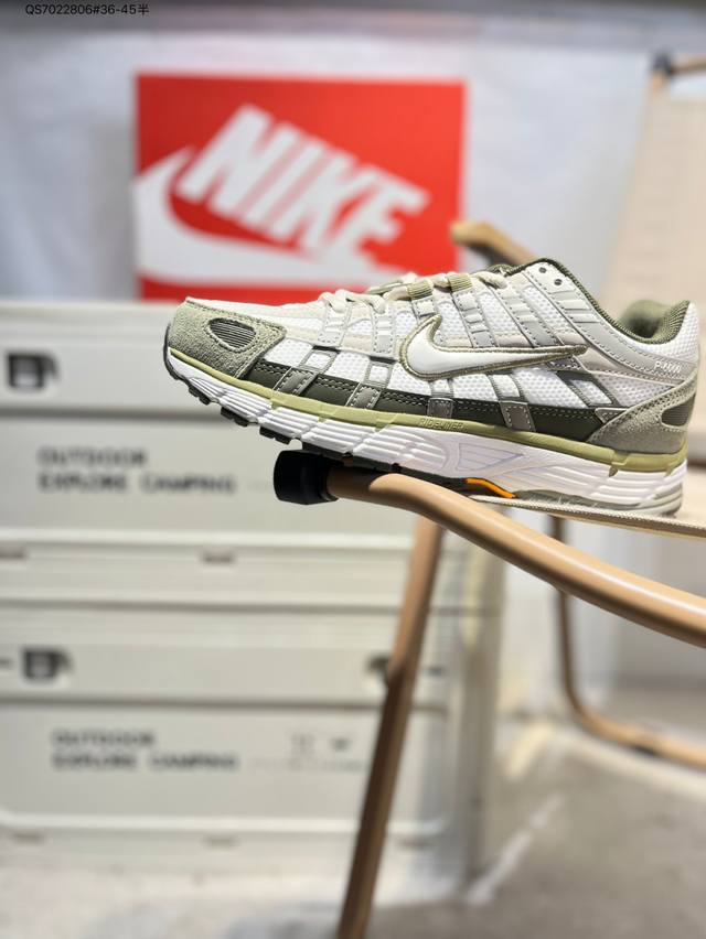 耐克 Nike P-6000 Laser Blue 复古科技个性运动老爹鞋。该鞋款鞋面采用纵横交错的覆面，重现 0 年代跑鞋风格，同时搭配缓震鞋垫，带来舒适的步