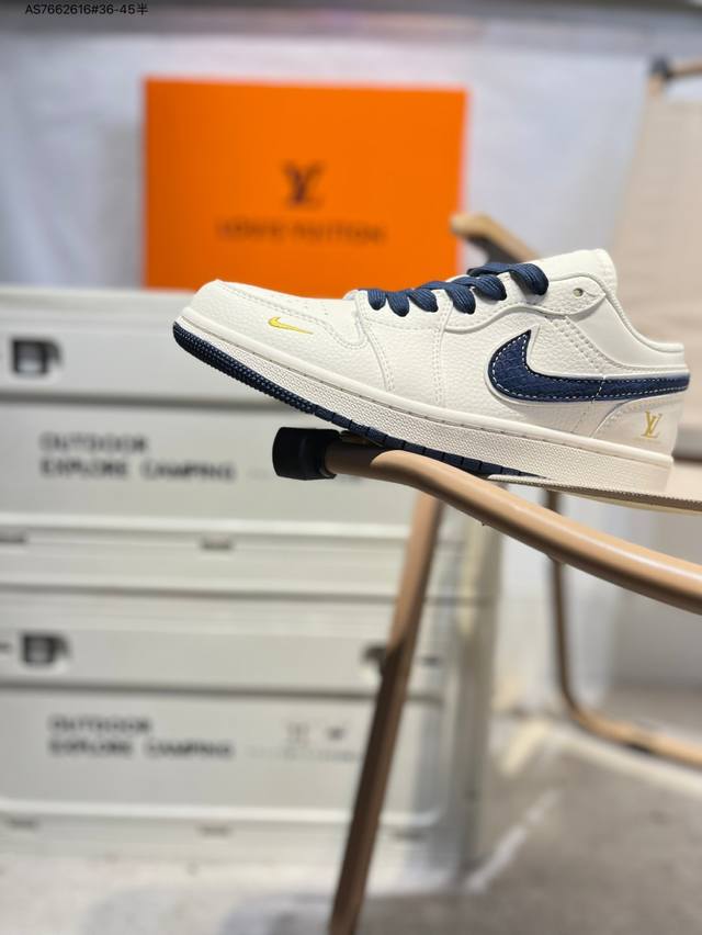 公司级头层皮Lv X 乔丹Air Jordan 1 Low Aj1低帮系列篮球鞋 官方同步配色 原装级产物 #拒绝公底 立体鞋型 细节完美 高清洁度Xx3168