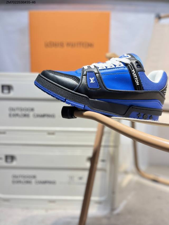 广东原厂# 路易威登 Louis Vuitton Lv路易威登板鞋 新款 Lv Trainer最新配色运动鞋 L家 篮球鞋风格运动鞋 该鞋由艺术总监 Virgi
