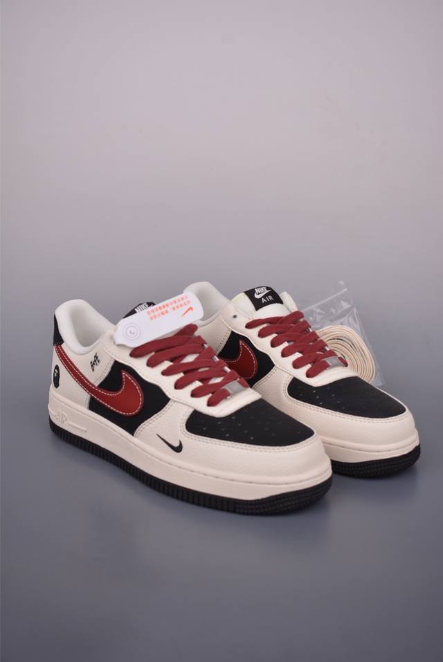 Nike Air Force 1 Low 猿人头联名 原楦头原纸板 打造纯正空军版型 专注外贸渠道 全掌内置蜂窝气垫 原盒配件 原厂中底钢印、拉帮完美 官方货号