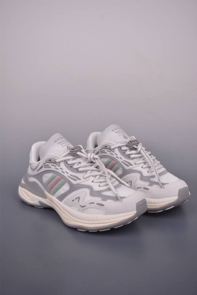 Gucci 2.0 古驰 圆头抽绳 高奢百搭休闲男女士运动鞋 明星同款缓震慢跑鞋 小红书爆款厚底增高老爹鞋 鞋面走线工整 清晰质感 高端时尚 简约大气 防滑舒适
