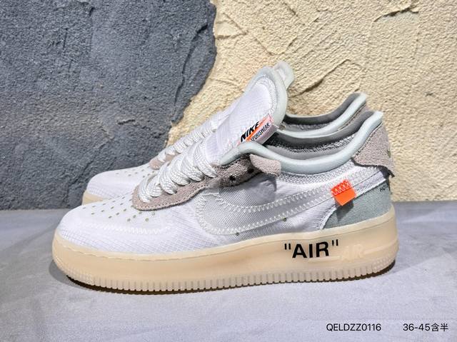 新品上市实拍 Off-White X Air Force 1 Af1 Ow联名 黑白荧光绿Ao4606-001-700 Qeldzz0116