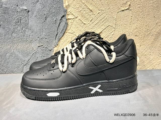 新品上市实拍 Air Force 1 Low’07 空军一号低帮休闲板鞋 定制皮料 原楦原纸板 纯正空军版型 内置全掌气垫 货号：男 Cw2288-114 女