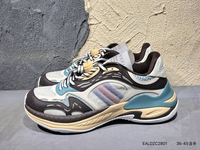 Gucci Distressed Screener Sneaker古驰经典小脏鞋原型复古百搭做旧老爹板鞋 复古学院风 814040 Ealdzc2801