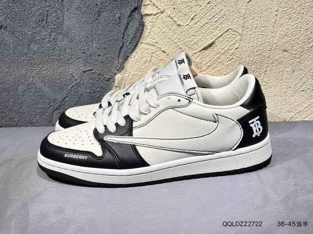 Travis Scott X Fragment Design X Air Jordan Aj1 Low Og Sp 三方联名闪电倒钩2.0低帮 白蓝黑 Dm78