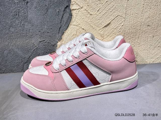Gucci Distressed Screener Sneaker古驰经典小脏鞋原型复古百搭做旧老爹板鞋 复古学院风 814040 Qsldld2528