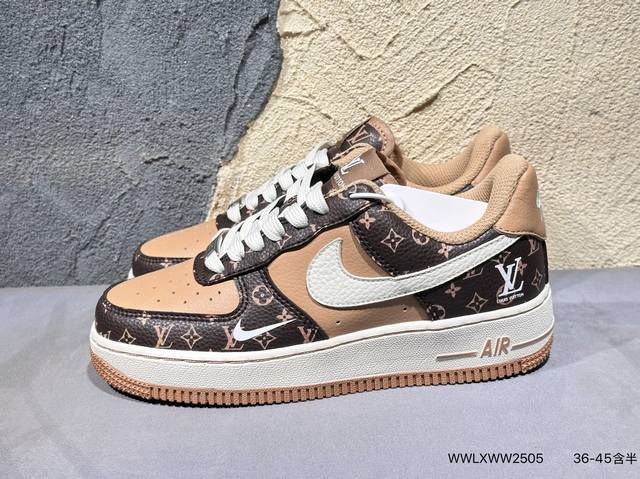 新品上市实拍 海外限量发售！公司级Nike Air Force 1 '07 Low 古驰联名联名-灰棕小绿勾 空军一号低帮 运动鞋 休闲鞋 折边针车 工艺难度大