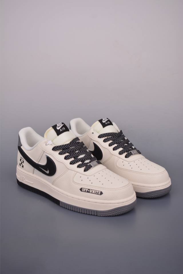 Nike Air Force 1 Low Off联名 原楦头原纸板 打造纯正空军版型 专注外贸渠道 全掌内置蜂窝气垫 原盒配件 原厂中底钢印、拉帮完美 官方货号