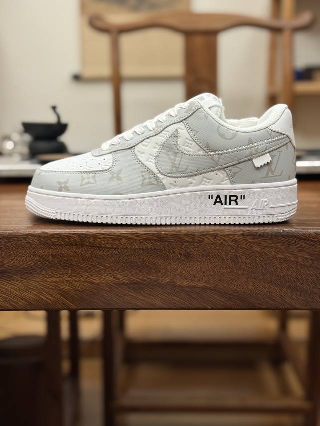 Louisvuittonxnike Air Force 1 Low低帮系带板鞋 Lv联名 空军一号 Af1低帮运动休闲板鞋 官方同步 1比1原装级别 头层皮料